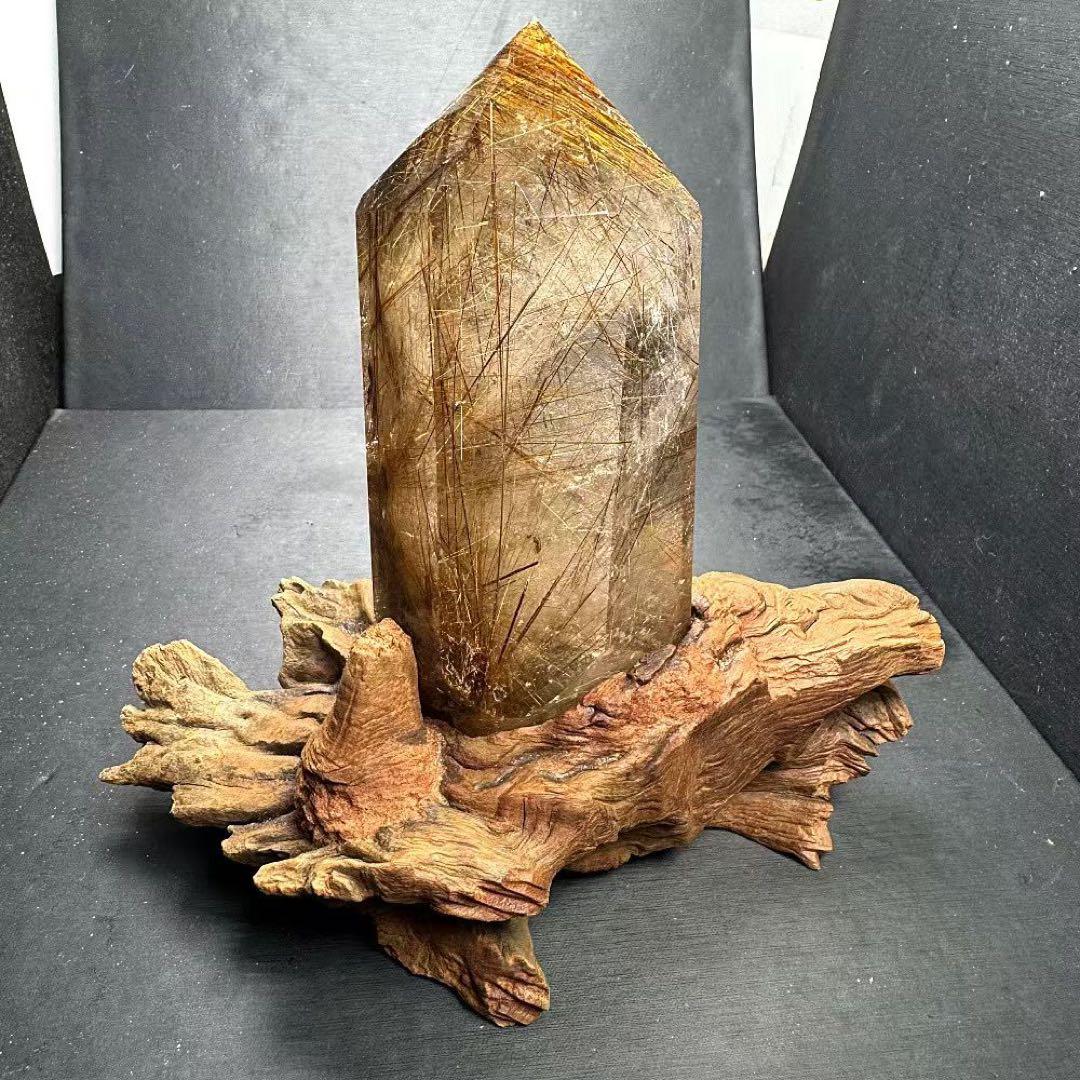 天然石 ルチルクォーツのポイント　置物YS999G.288