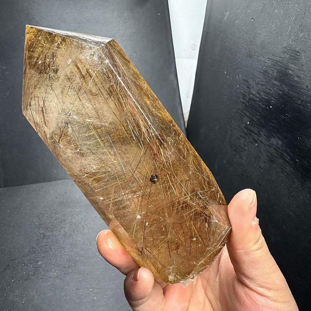 天然石 ルチルクォーツのポイント　置物YS999G.288