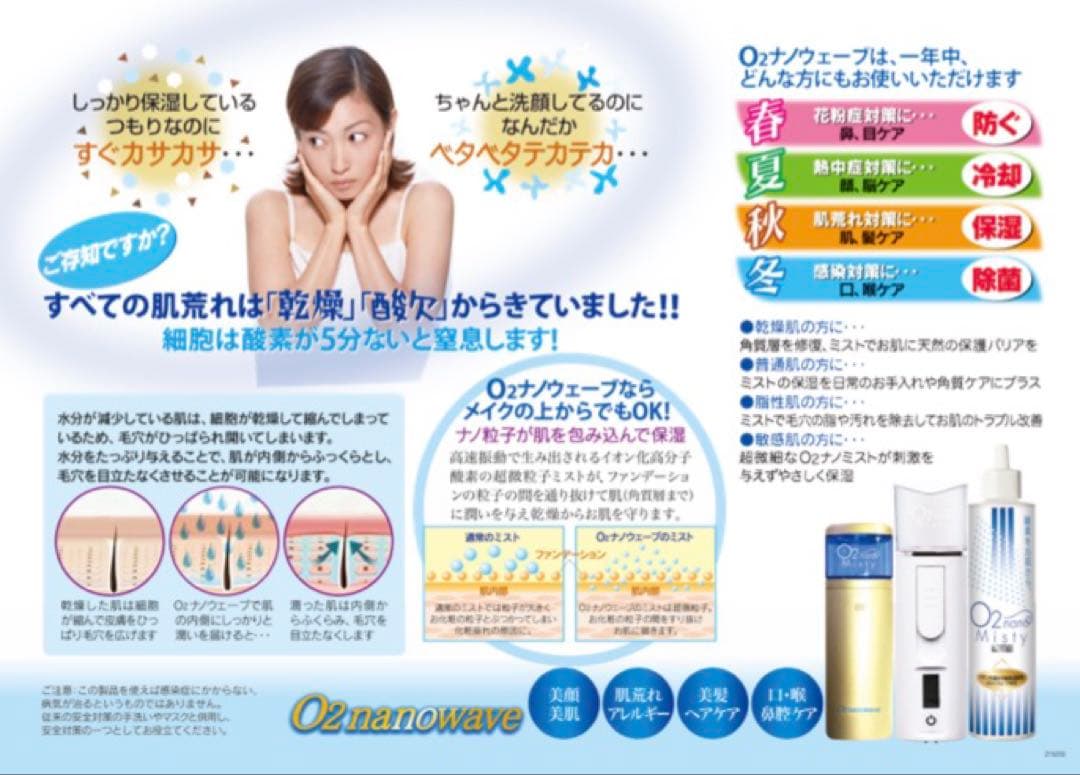 ハンディ ミスト スチーマー 酸素水150ml セット O2nanowave