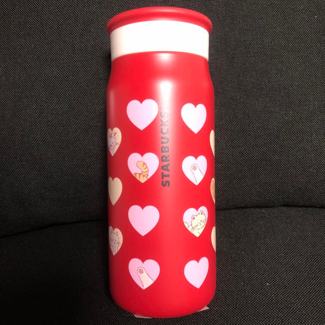 新品 スタバ バレンタイン2025ステンレスボトル ハート 猫 355ml