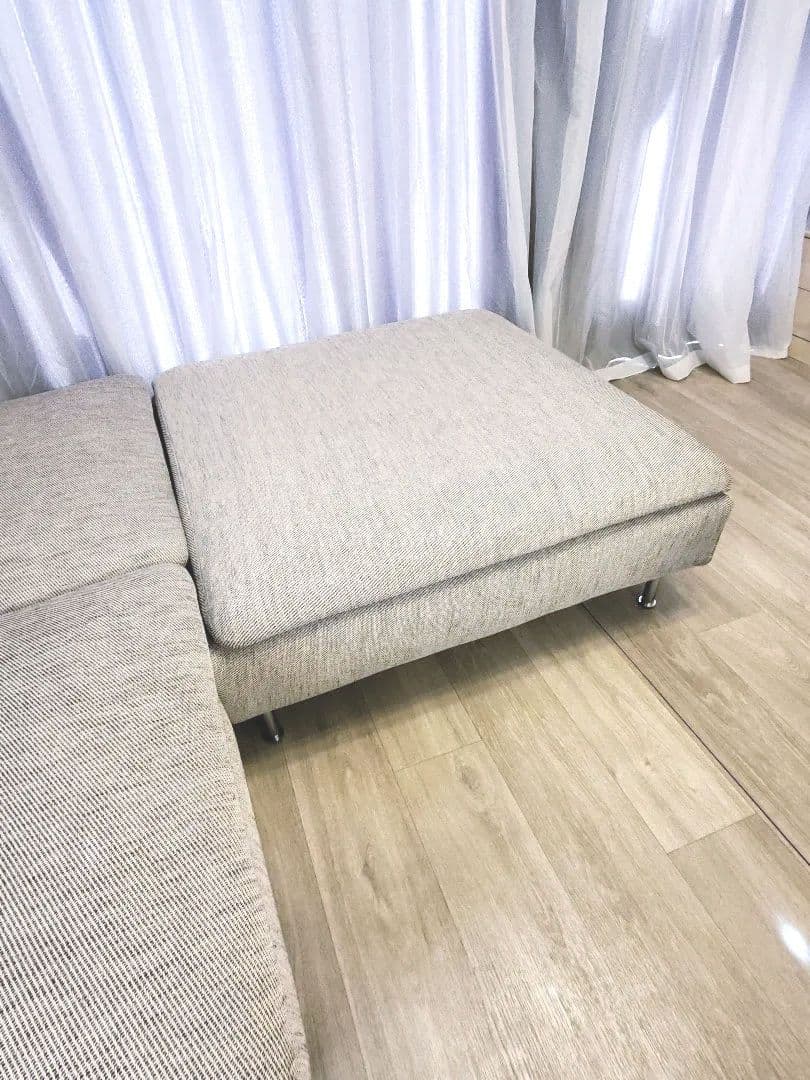 IKEA ソーデルハムン　 オットマン VIARP/ベージュ/ブラウン