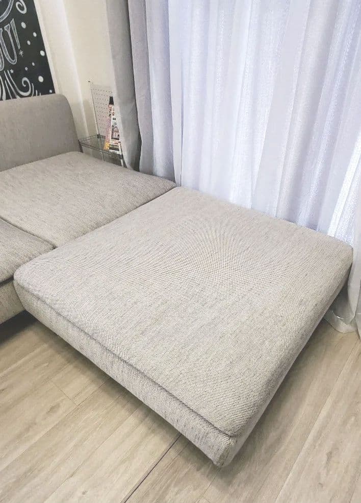 IKEA ソーデルハムン　 オットマン VIARP/ベージュ/ブラウン