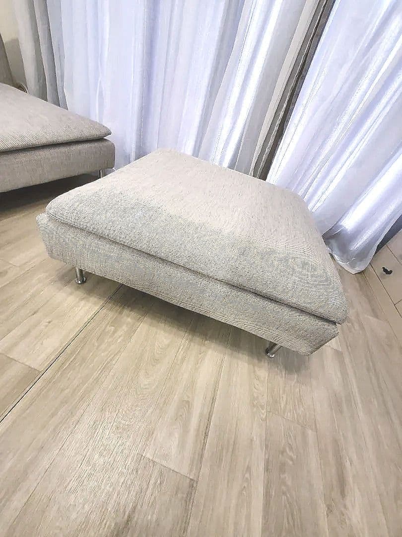 IKEA ソーデルハムン　 オットマン VIARP/ベージュ/ブラウン