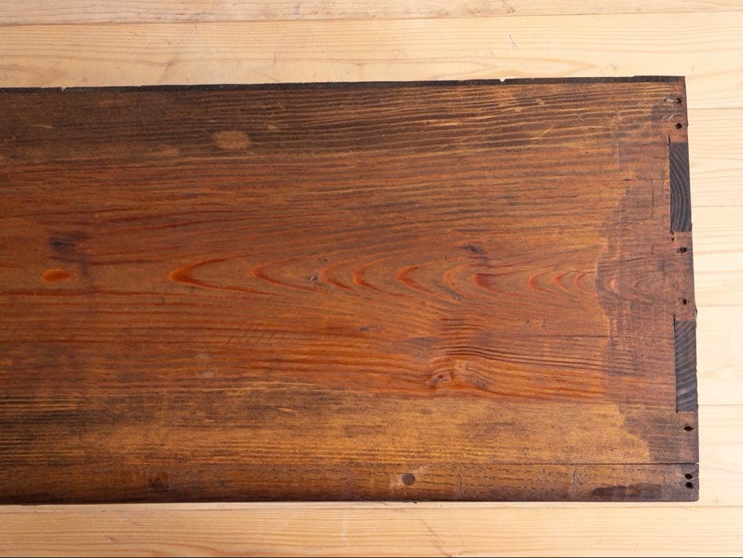 ローボード　無垢材　木製　収納棚　2段　古道具　古家具　ビンテージ　アンティーク