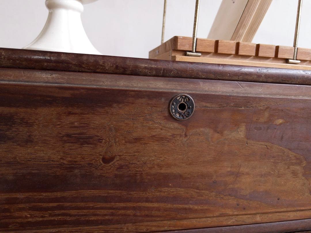 ローボード　無垢材　木製　収納棚　2段　古道具　古家具　ビンテージ　アンティーク