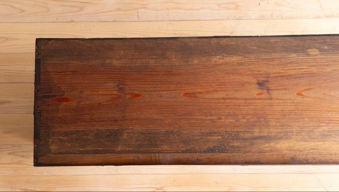 ローボード　無垢材　木製　収納棚　2段　古道具　古家具　ビンテージ　アンティーク
