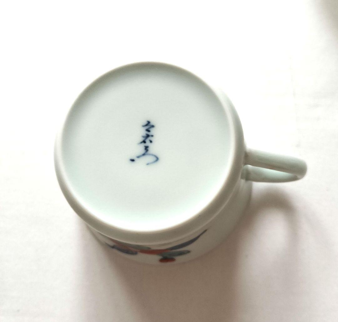 第13代　今泉今右衛門　 花柄カップ6個と皿6枚、木製箱付き