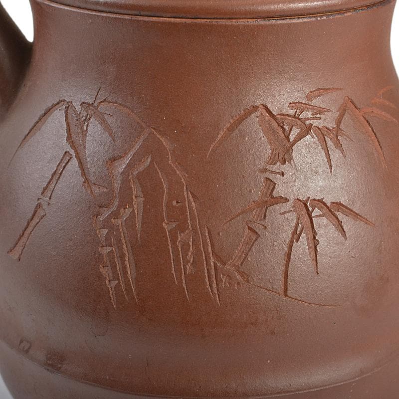 中国　陳建芳制款　紫砂　朱泥　急須　茶壷　V　R6878