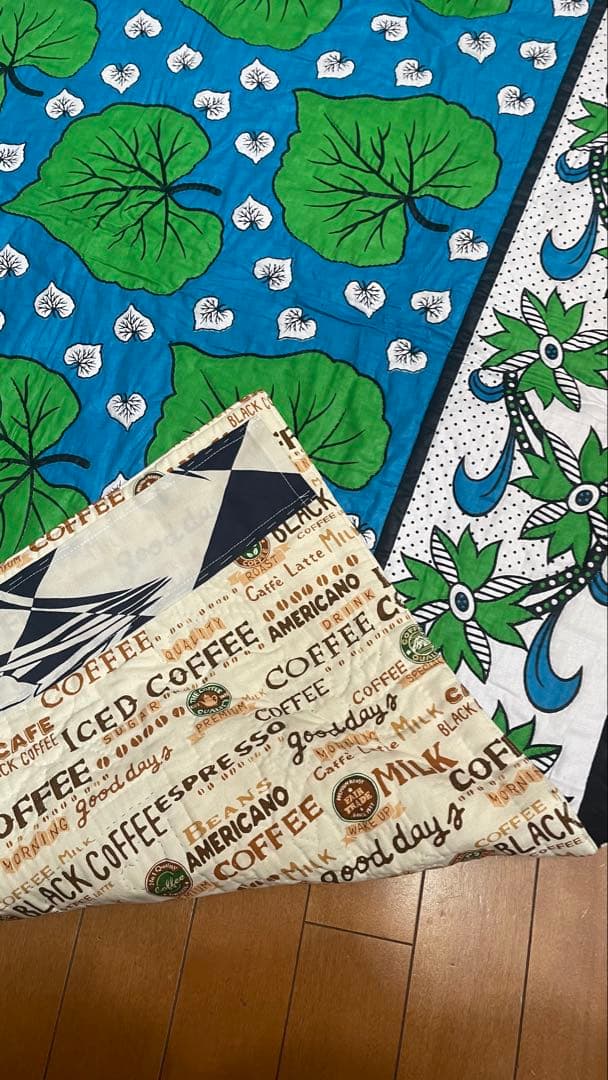 アフリカ布 パッチワーク タペストリー ハンドメイド キルティング