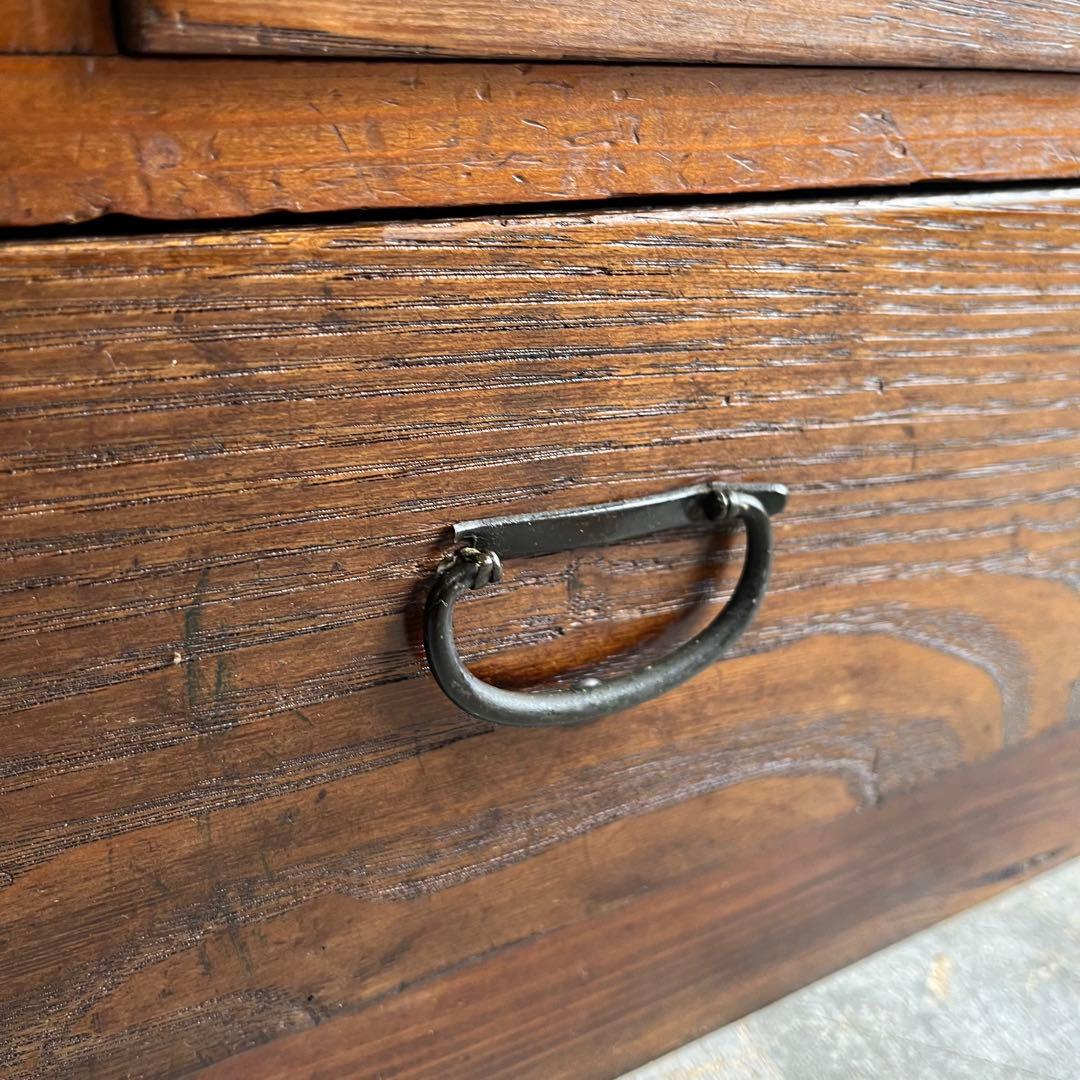 アンティーク ガラス 戸棚 キャビネット 飾り棚 昭和レトロ 無垢材 z499