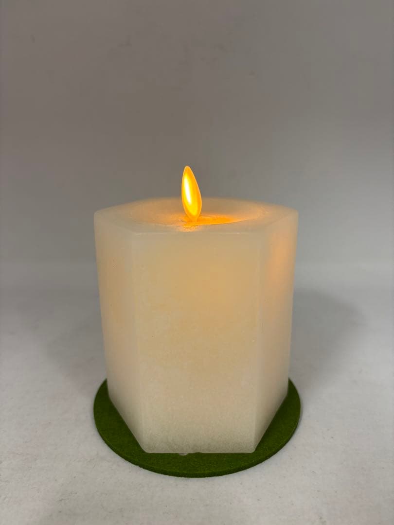 A1546ムービングキャンドルルナーテ “ヘキサゴン” オフホワイト２本セット