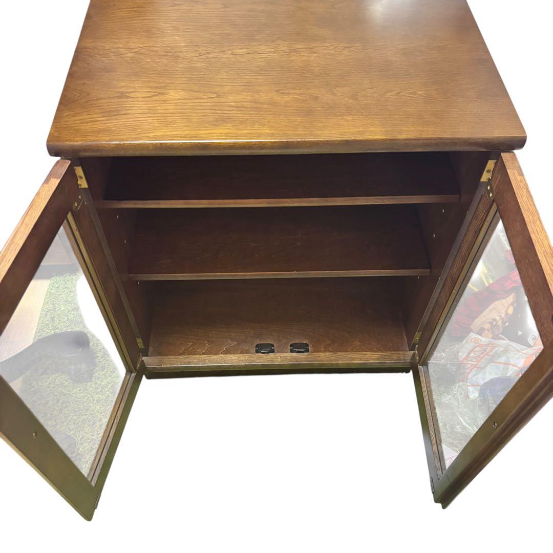 カリモク karimoku 木製キャビネット ガラス扉 収納棚 飾り棚 ブラウン