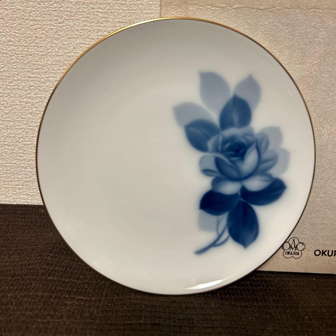 大倉陶園　ブルーローズ　デザートプレート　16.5cm 新品未使用