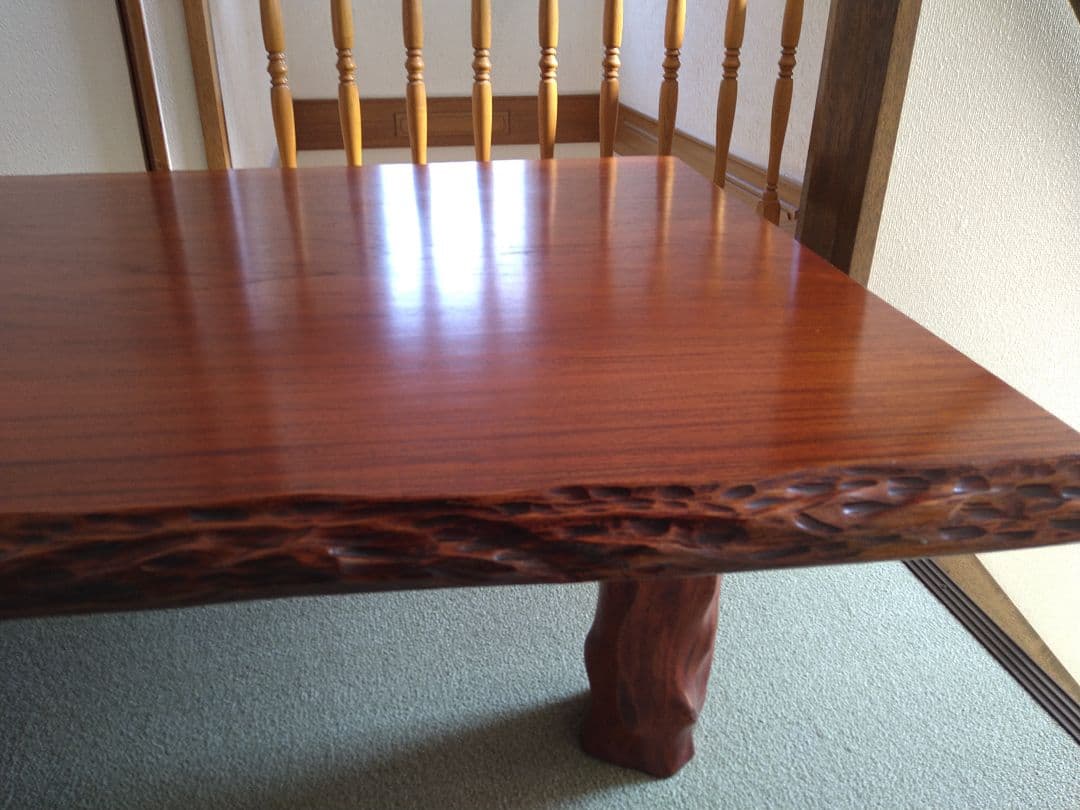 高級 純和風 座敷机 座卓 天然木 無垢材 一枚板 レトロ アンティーク