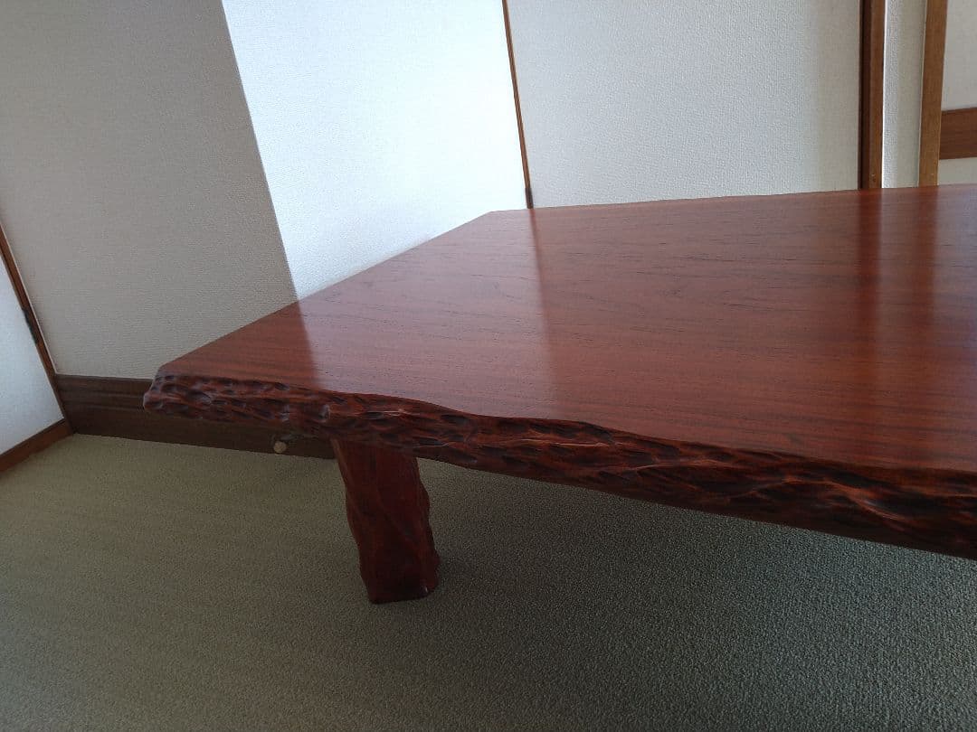 高級 純和風 座敷机 座卓 天然木 無垢材 一枚板 レトロ アンティーク