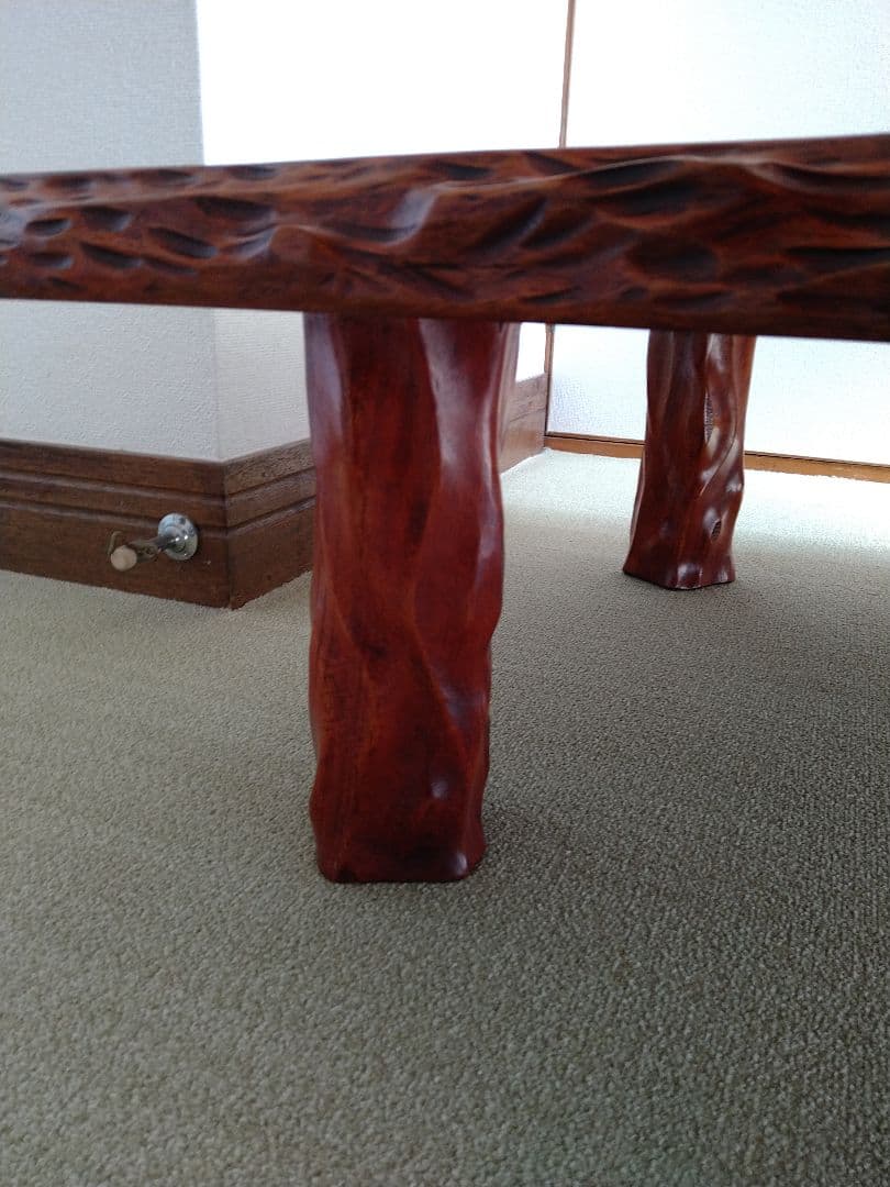 高級 純和風 座敷机 座卓 天然木 無垢材 一枚板 レトロ アンティーク