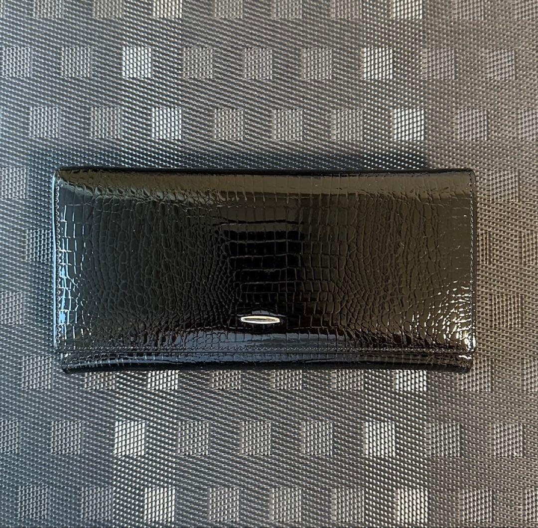 本革　高品質　財布　長財布 ブラック　黒　シンプル　牛皮