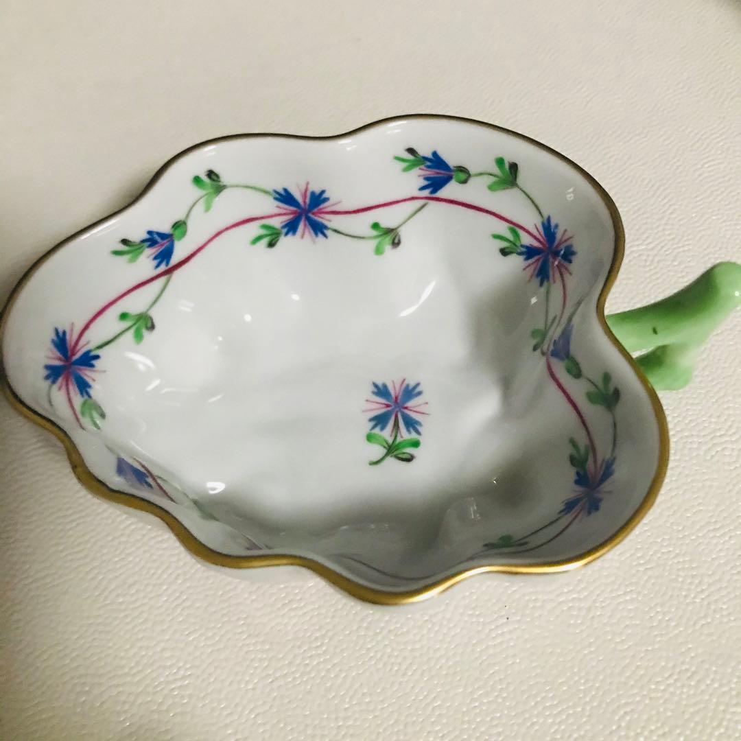 ヘレンド     コーンフラワー　矢車菊　テテアテテセット  パーティトレイ