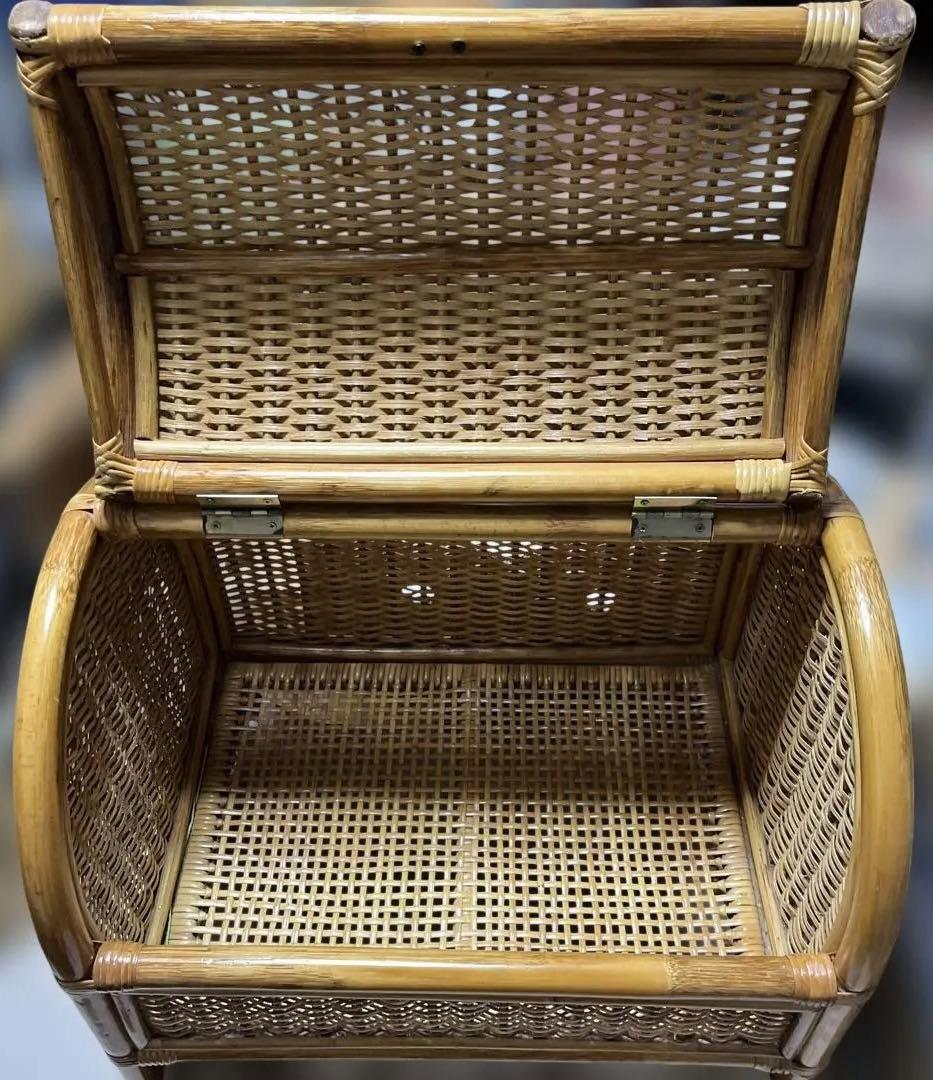 ラタン2段ランドリーラックキャスター付き