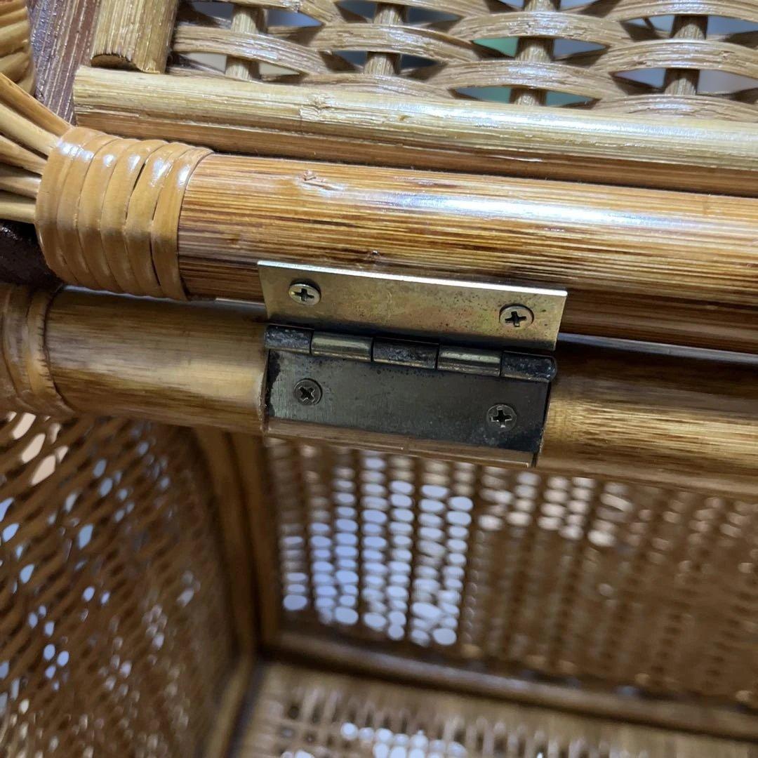 ラタン2段ランドリーラックキャスター付き