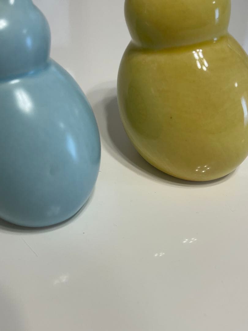 リサラーソン　ミア　キャットミニ　イエロー　ライトブルー　置物　猫