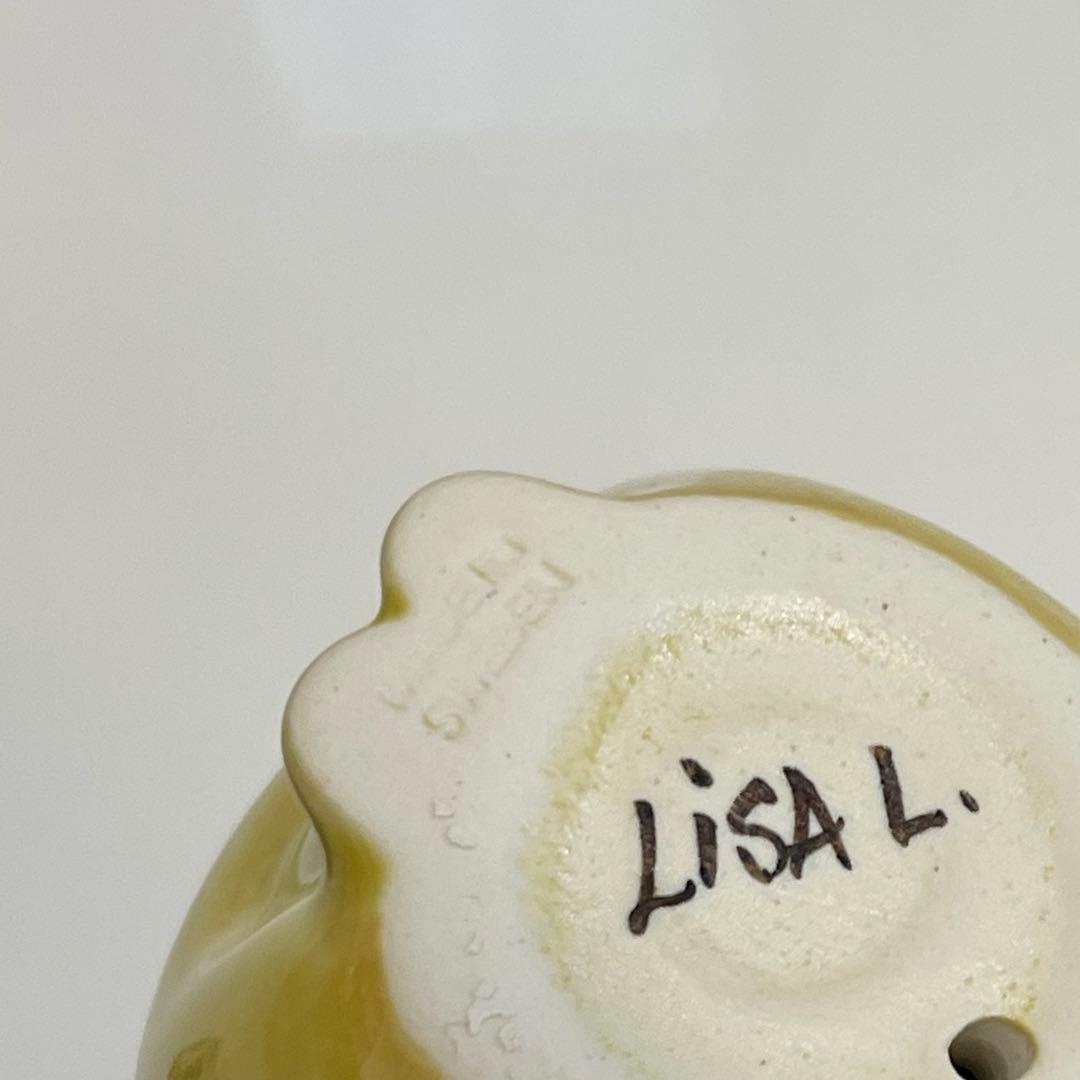 リサラーソン　ミア　キャットミニ　イエロー　ライトブルー　置物　猫