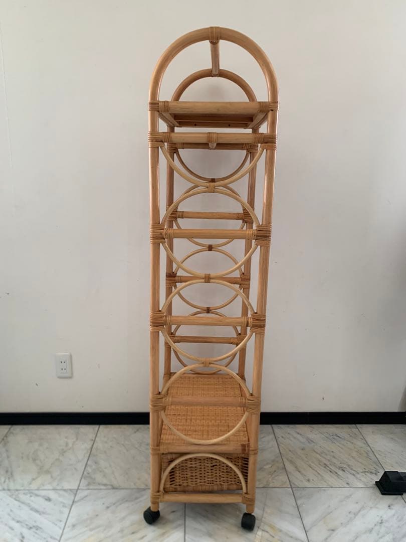 【yuさん専用】ラタン　籐　収納棚　ラック　アーチ型　ラタン家具　ビンテージ