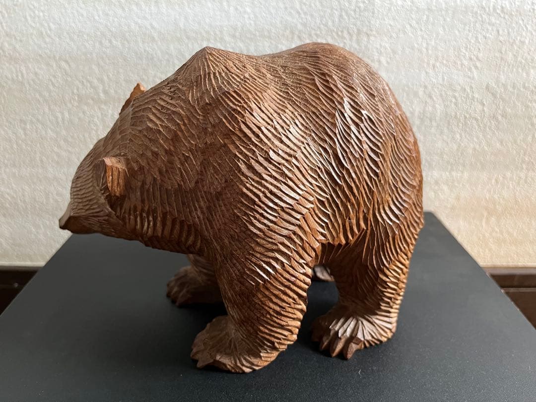 八雲町木彫り熊　木歩作　引間二郎　北海道民藝工芸品