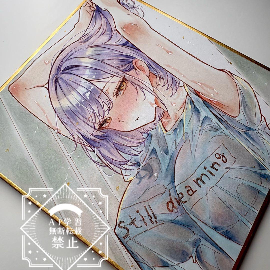 ゆ*り様 一点物 オリジナル 色紙 手描きイラスト アナログ 女の子 創作 原画