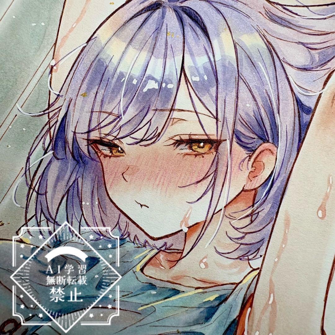 ゆ*り様 一点物 オリジナル 色紙 手描きイラスト アナログ 女の子 創作 原画