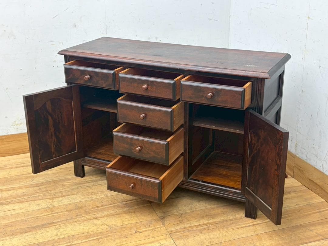 T8085☆美品☆松本民芸家具☆55万☆サイドボード☆キャビネット☆無垢材☆