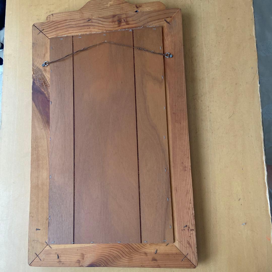 カントリー雑貨ハンドメイド　ウッドミラー鏡　壁掛け