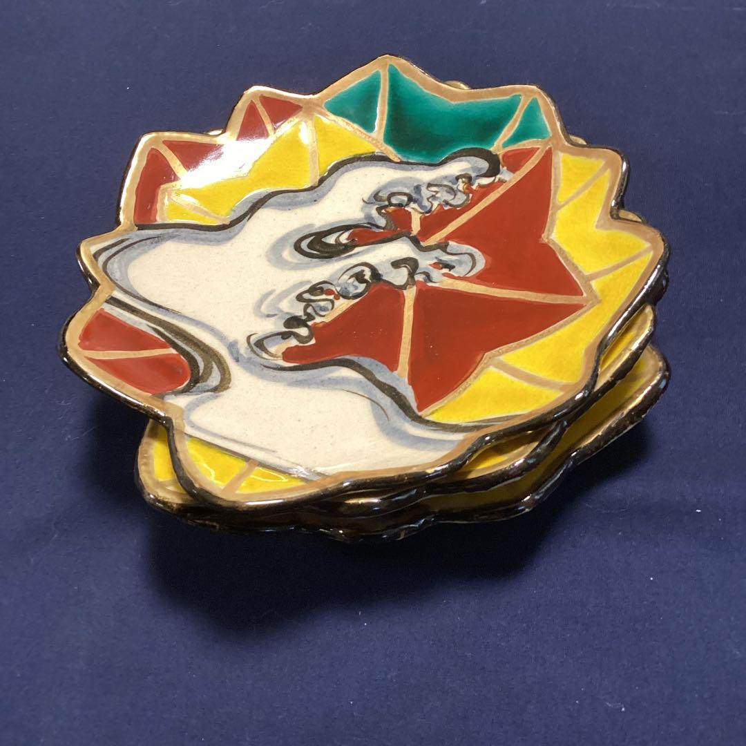 淵金京焼乾山写立田川向付12客　　山澤松篁作　新品未使用