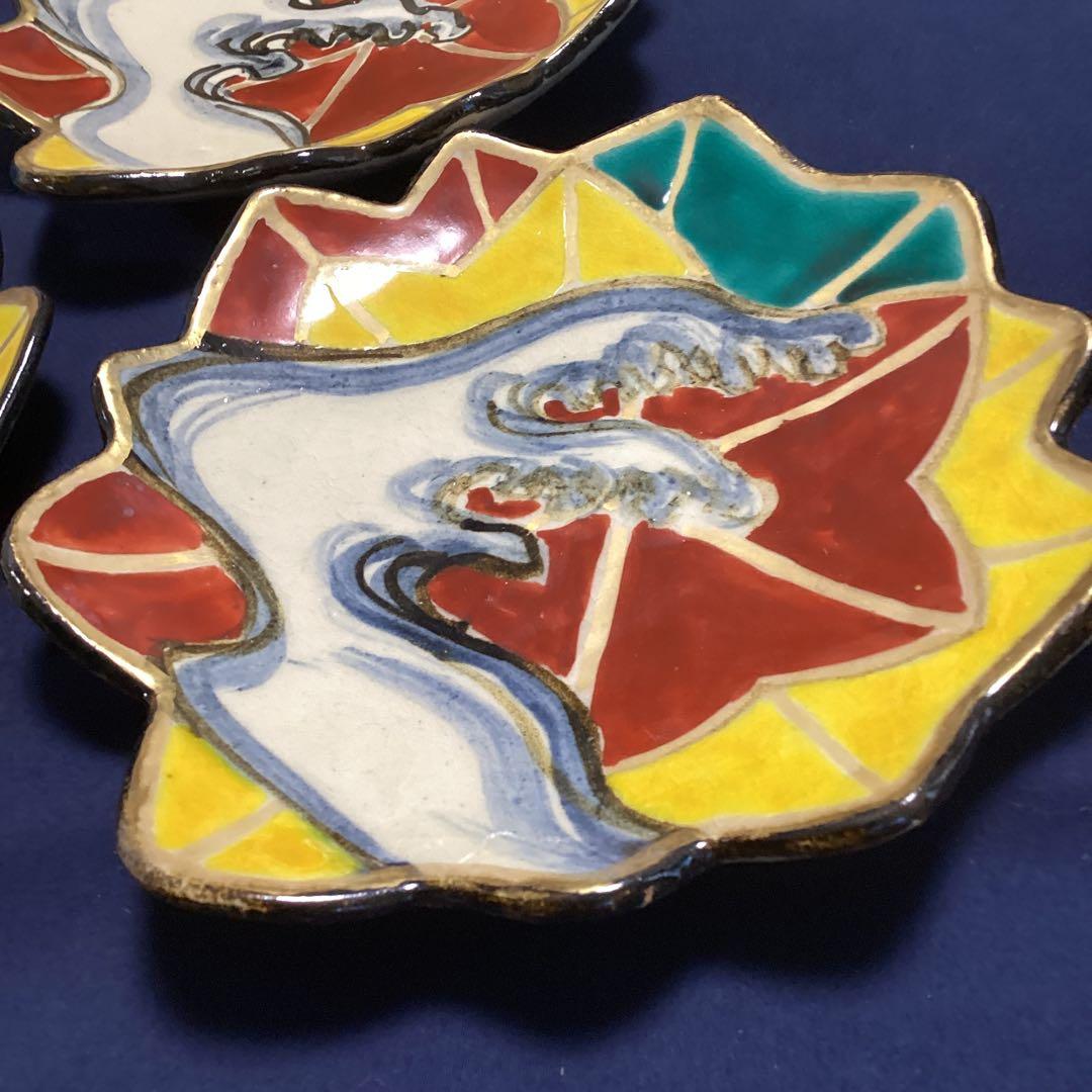 淵金京焼乾山写立田川向付12客　　山澤松篁作　新品未使用