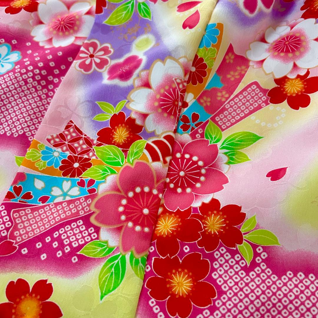 式部浪漫　着付け簡単腰紐いらず七五三3歳被布セット赤ピンク　日本製