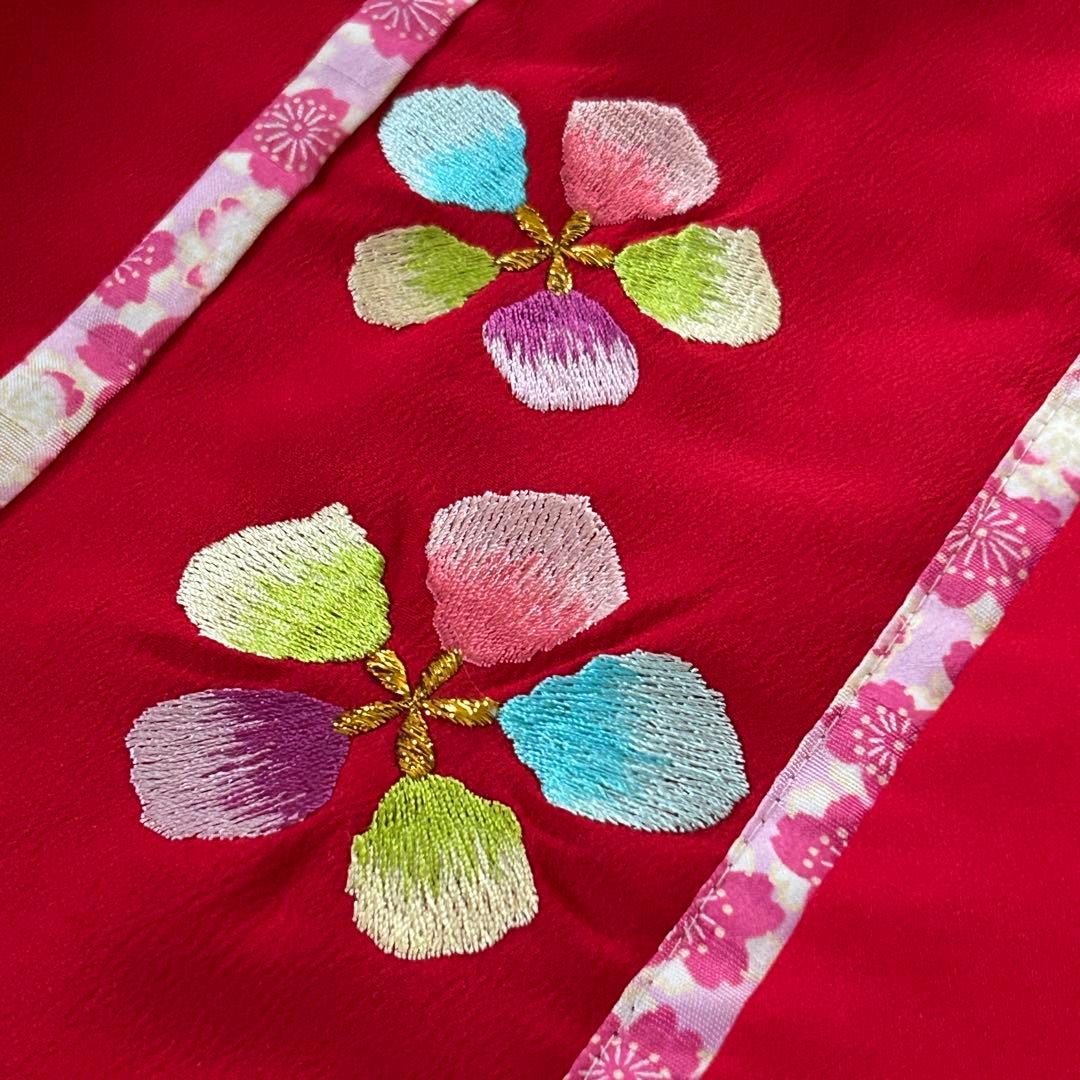 式部浪漫　着付け簡単腰紐いらず七五三3歳被布セット赤ピンク　日本製