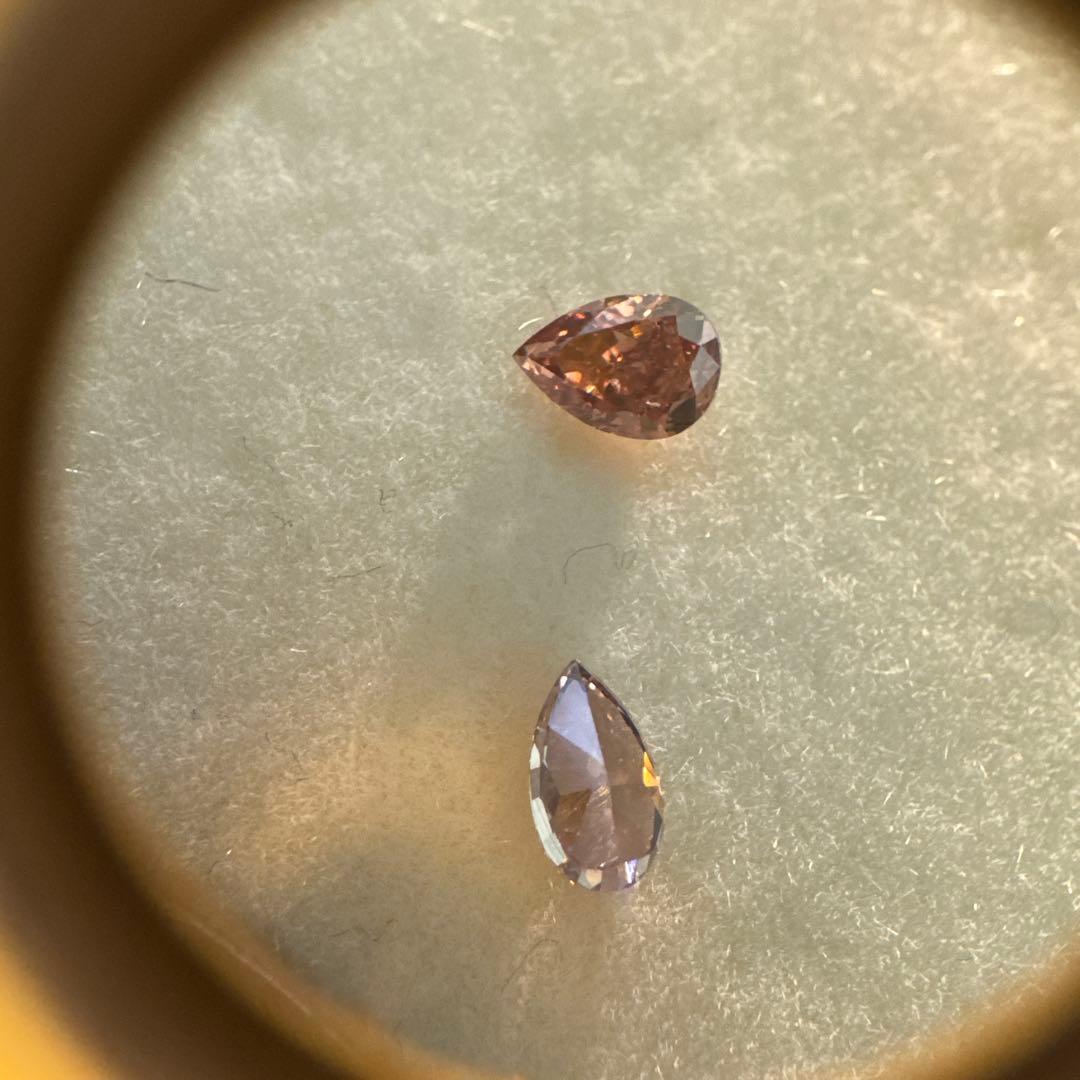 計0.447ct ピンクダイヤモンド2個