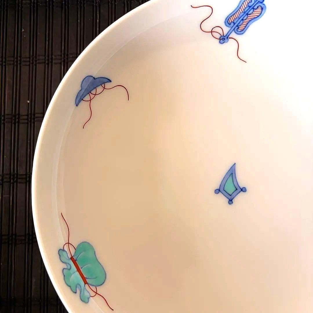 【未使用品】【伊万里鍋島焼】畑萬陶苑 手描き 宝尽くし文 盛皿 中皿 2枚