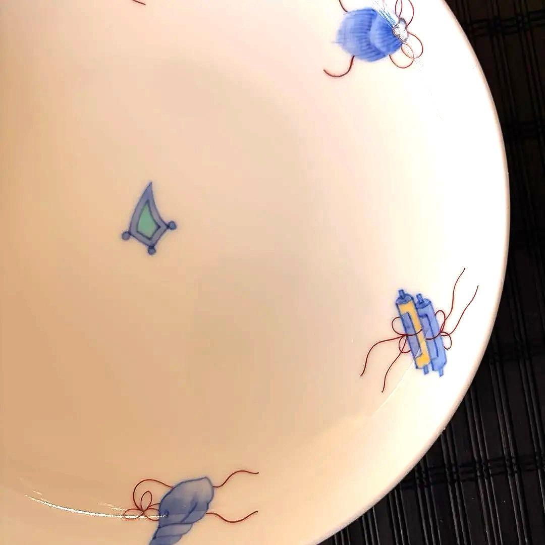【未使用品】【伊万里鍋島焼】畑萬陶苑 手描き 宝尽くし文 盛皿 中皿 2枚