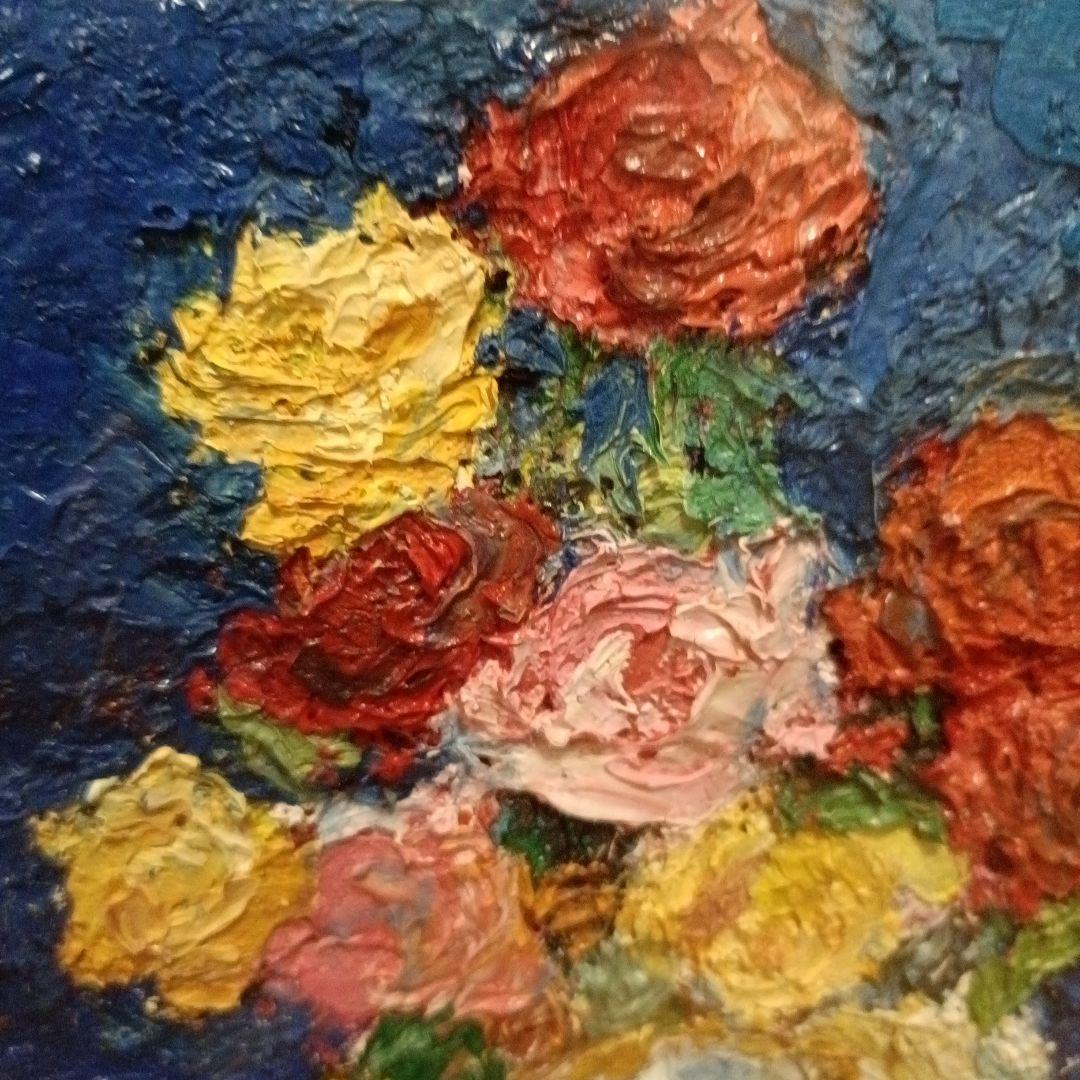 板橋順二(文部大臣推励賞受賞者)のバラとマジョリカ壺(F3号)本人から直接に購買