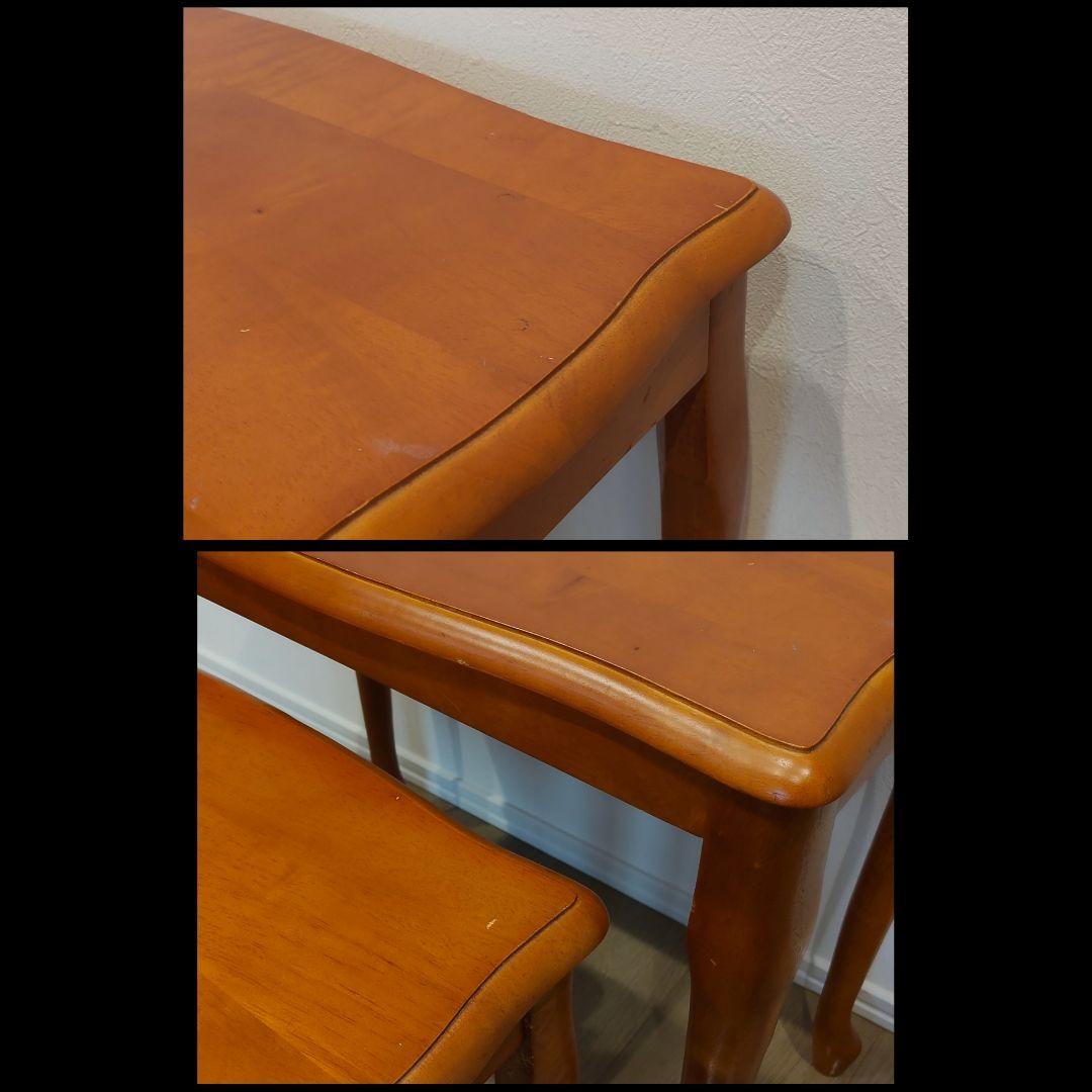 猫脚 ネストテーブル サイドテーブル 木製 アンティーク調 3台セット 台 家具