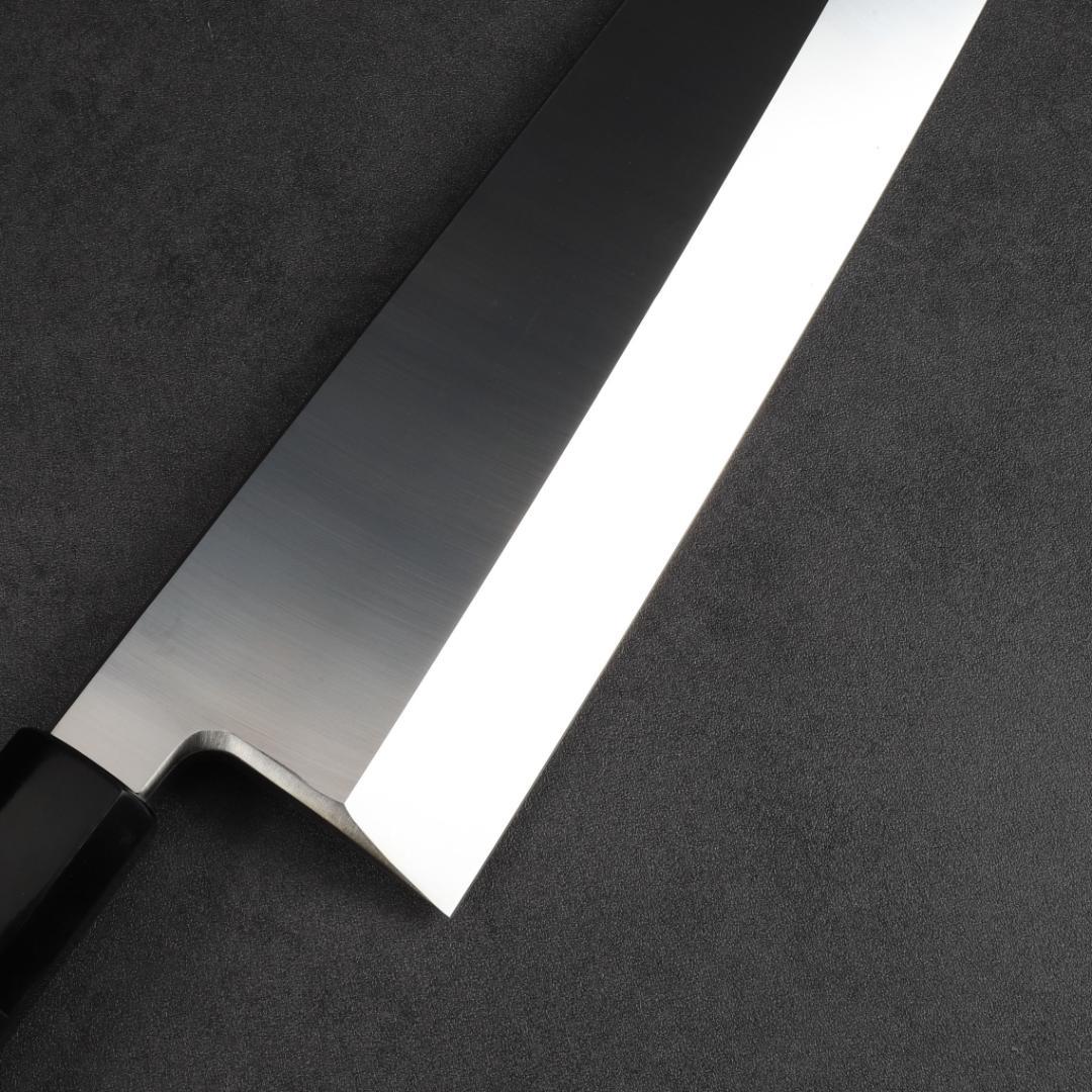 7270 究極の出刃包丁 尺 刺身包丁 解体包丁 黒檀黒水牛角一本銀巻八角柄