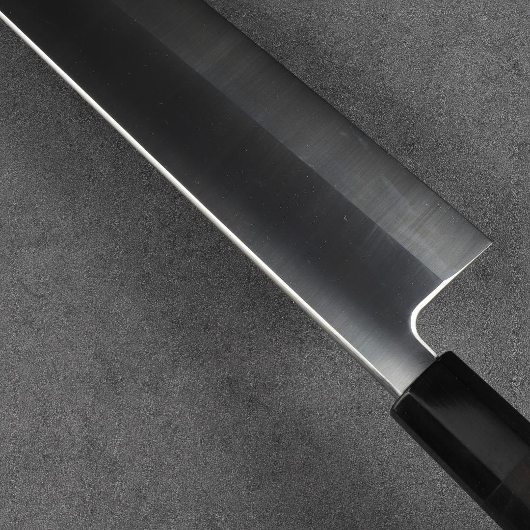 7270 究極の出刃包丁 尺 刺身包丁 解体包丁 黒檀黒水牛角一本銀巻八角柄