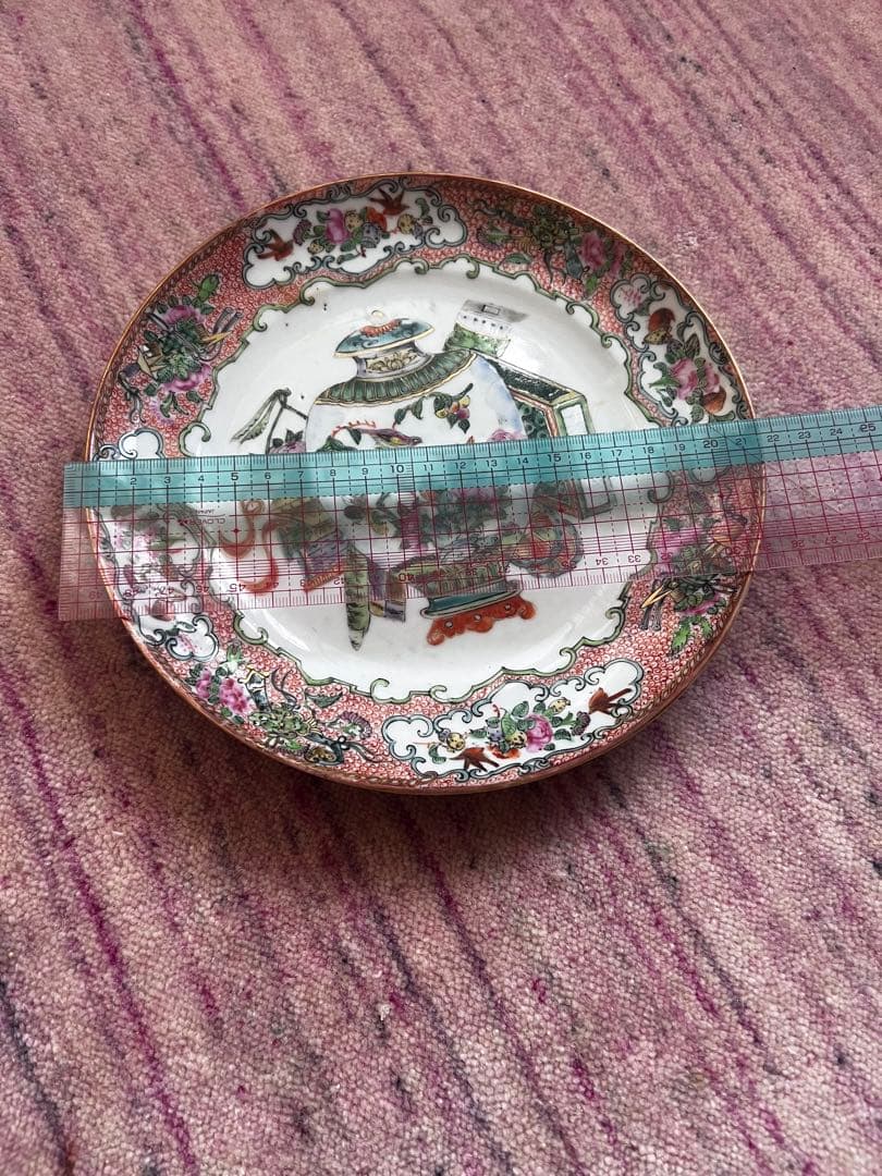 粉彩中国アンティークお皿@a50