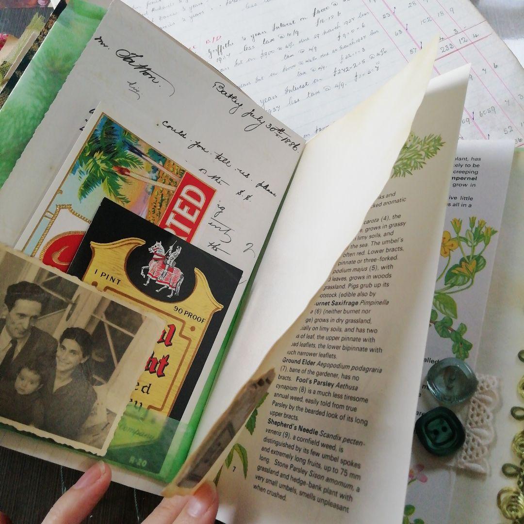 分厚ーーいジャンクジャーナル♡雑記帳　ヴィンテージ　植物　ブロカント