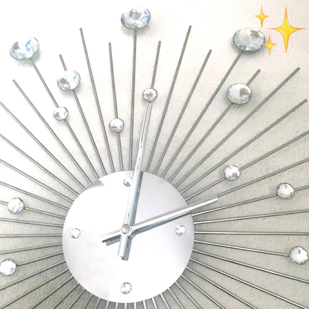 Francfranc ビジュー ウォールクロック シルバー　壁掛け時計　オシャレ