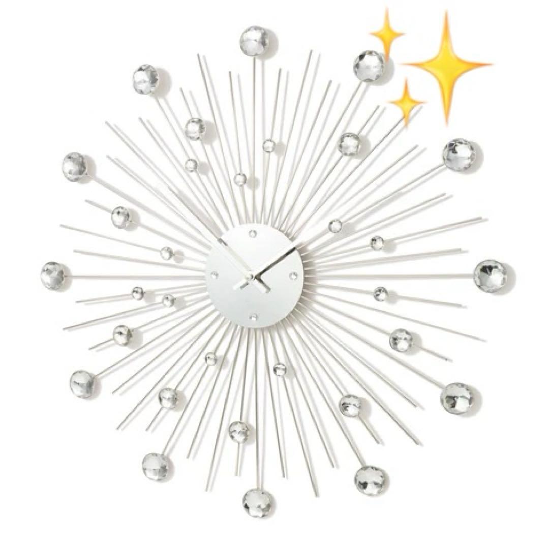 Francfranc ビジュー ウォールクロック シルバー　壁掛け時計　オシャレ