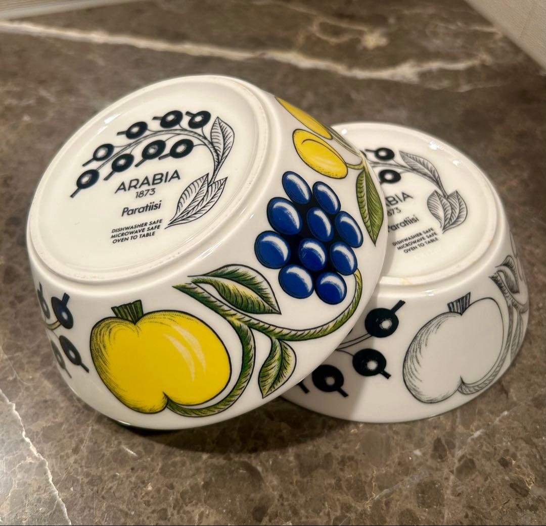 \"美品\" ARABIA 「パラティッシ」 φ13ボウル2個セット