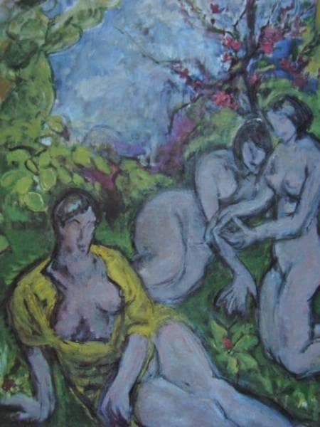 原精一、【春】、希少な額装用画集画、新品高級額 額装付、状態良好