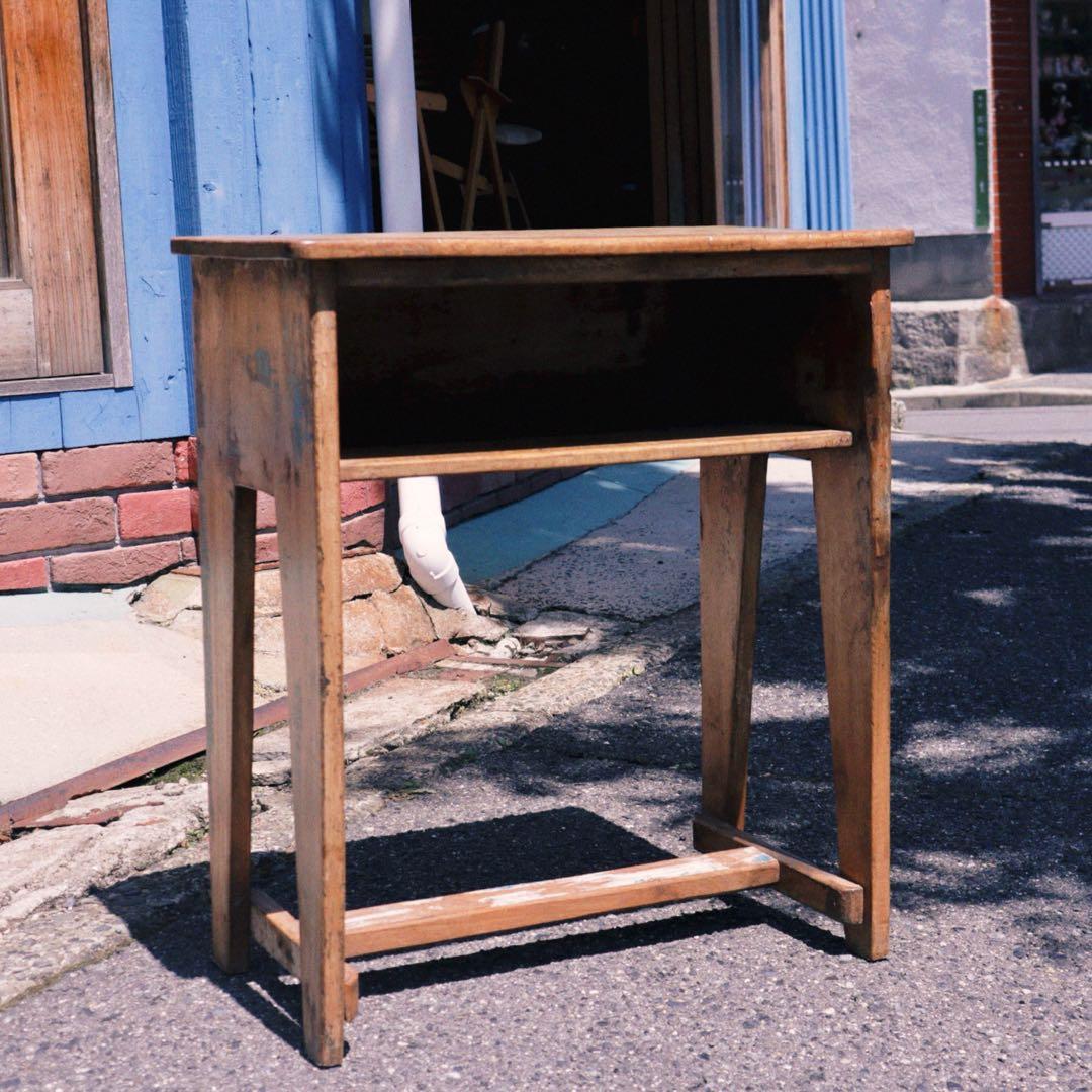 インド製　ビンテージ　木製デスク